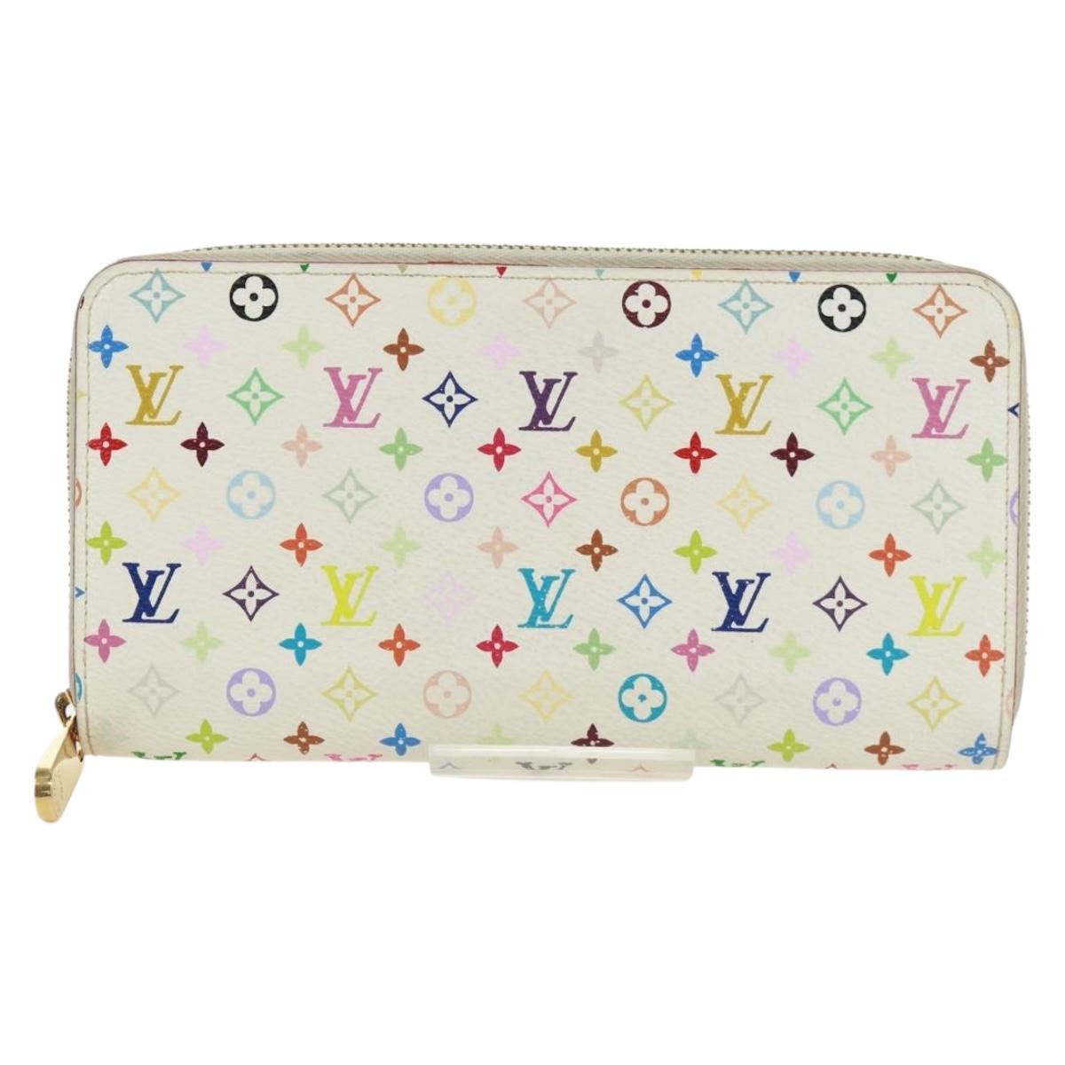 LOUIS VUITTON Monogram Multicolor Zippy Long Wallet White M60241 LV Auth 171842V