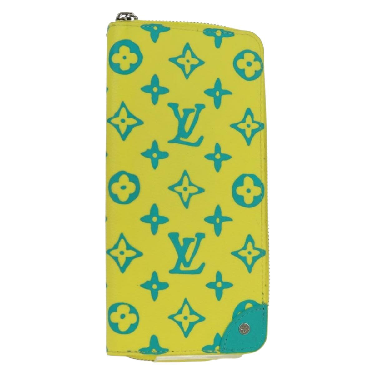 LOUIS VUITTON Playground Zippy Vertical Wallet Yellow M82005 Auth 171843M