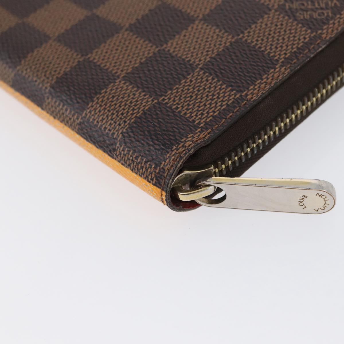 LOUIS VUITTON Damier Ebene Zippy Wallet 2015 Christmas Only N61240 Auth 171846