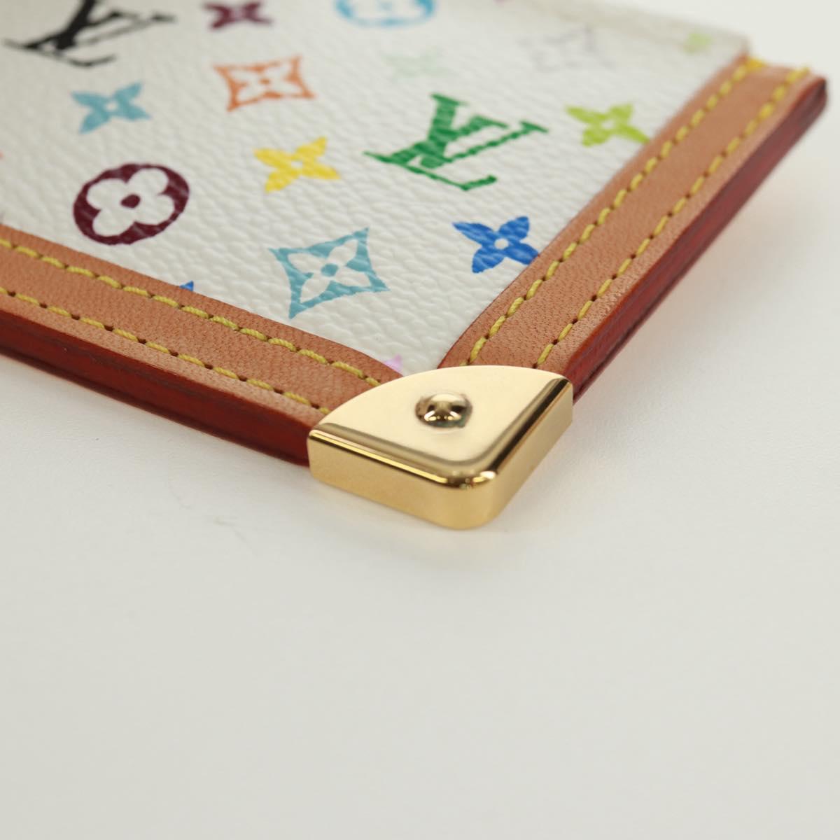 LOUIS VUITTON Multicolor Pochette Cles Coin Purse White M92655 LV Auth 171850V