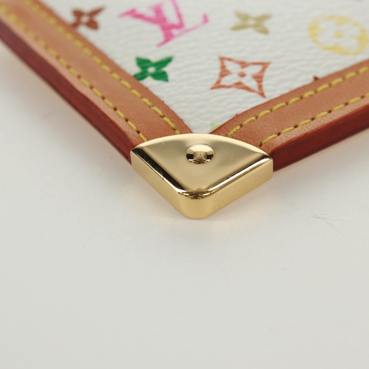 LOUIS VUITTON Multicolor Pochette Cles Coin Purse White M92655 LV Auth 171850V