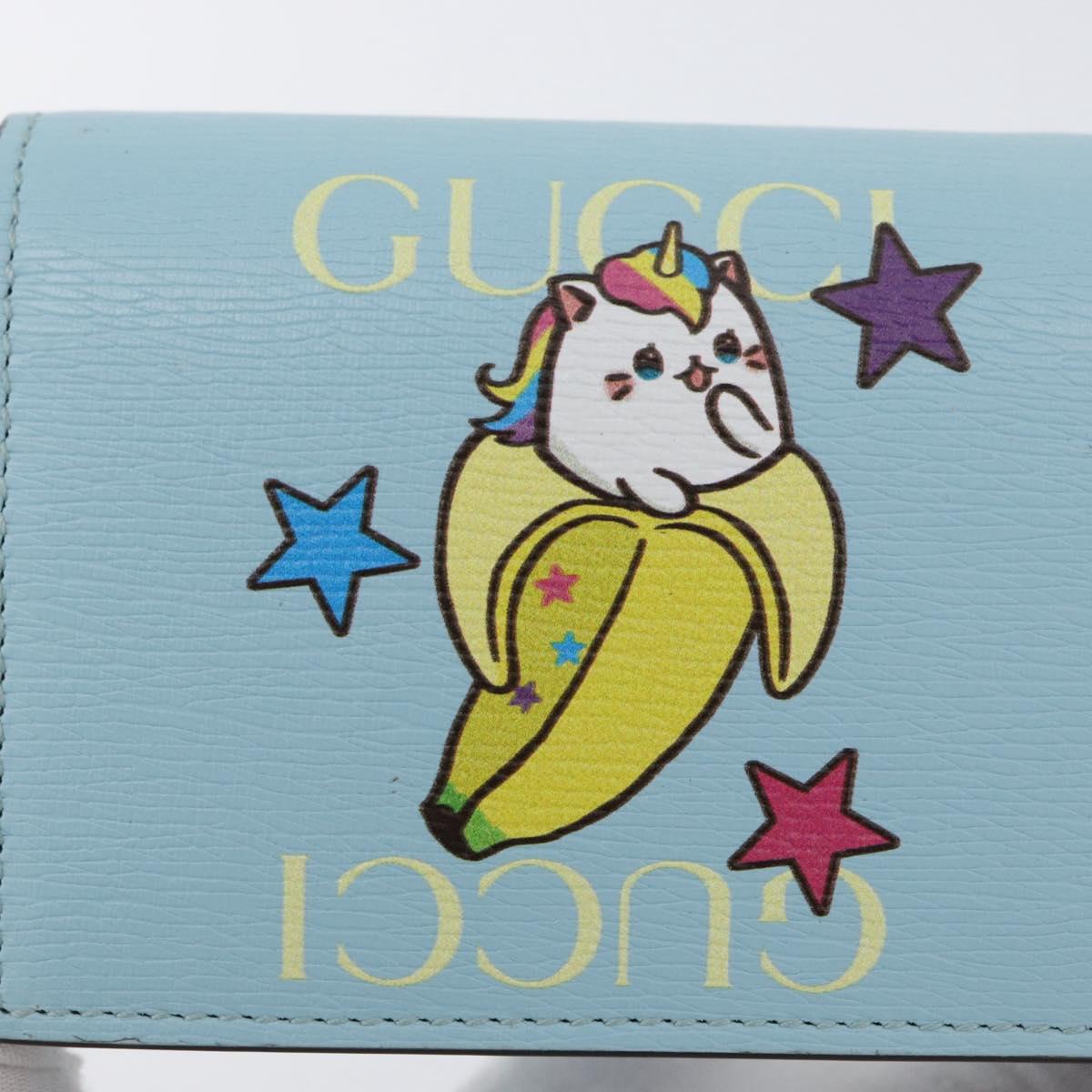 GUCCI Bananya Collaboration Compact Wallet Light Blue 701009 2067 Auth 171852M