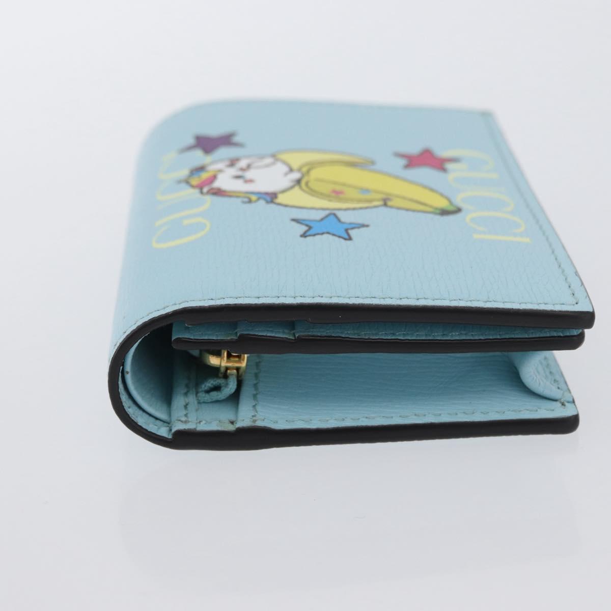 GUCCI Bananya Collaboration Compact Wallet Light Blue 701009 2067 Auth 171852M