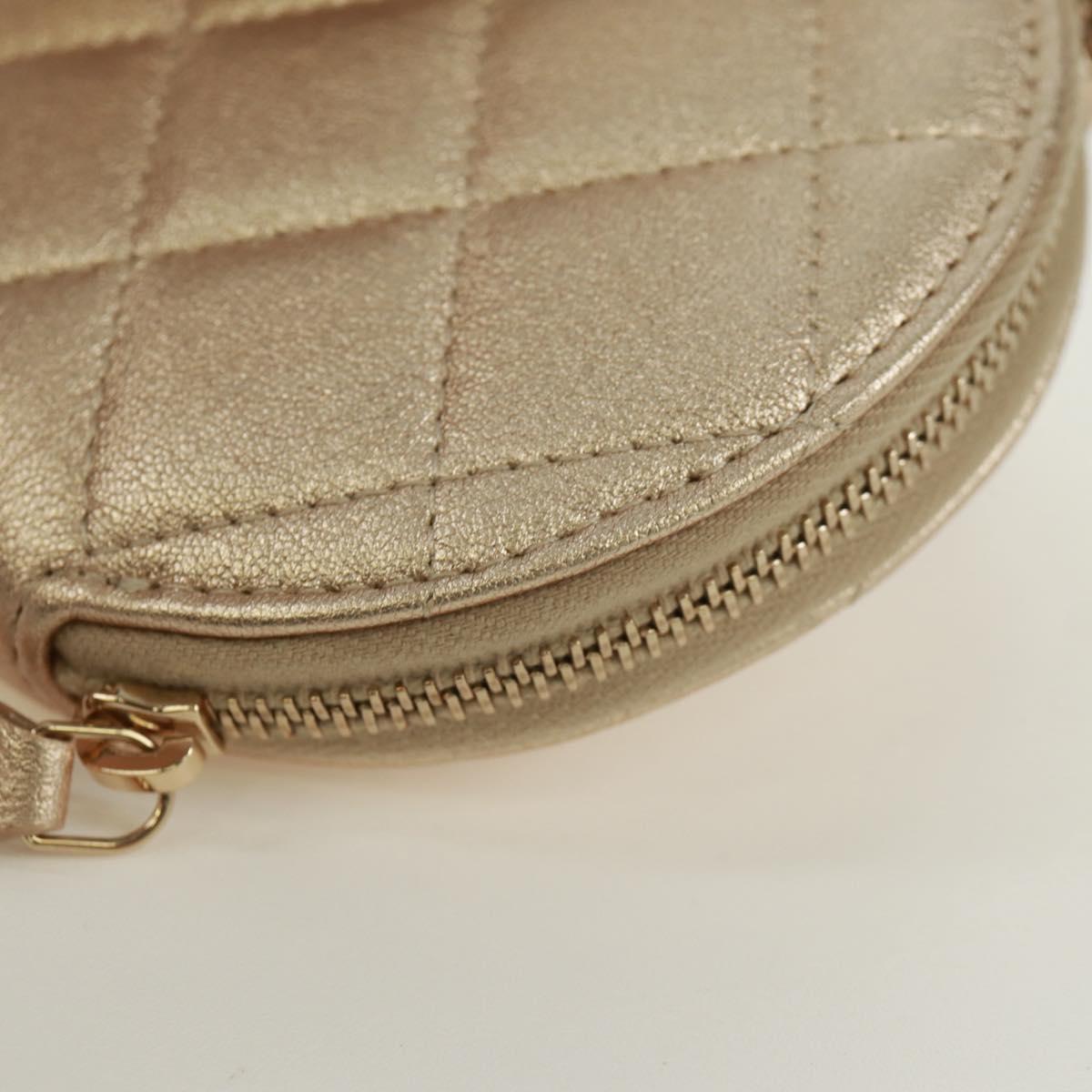 CHANEL Matelasse Air Pods Case & Coin Purse Earphone Lamb Skin CC Auth 171853SM