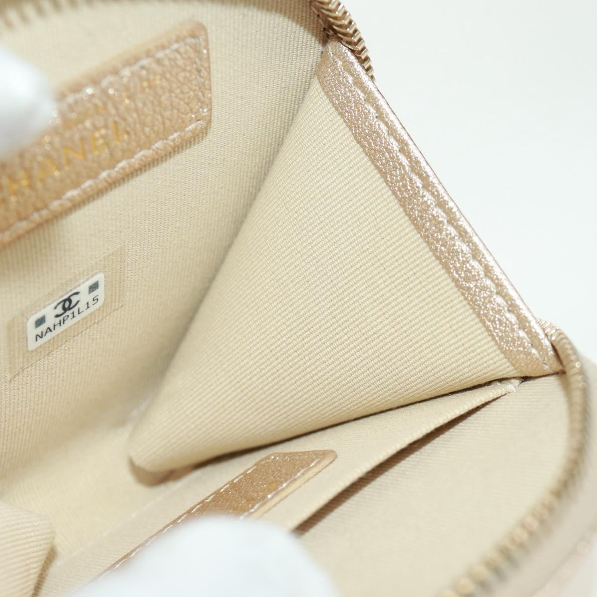 CHANEL Matelasse Air Pods Case & Coin Purse Earphone Lamb Skin CC Auth 171853SM