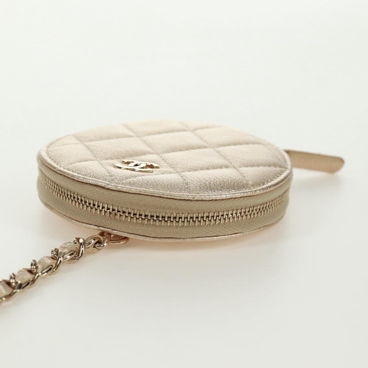 CHANEL Matelasse Air Pods Case & Coin Purse Earphone Lamb Skin CC Auth 171853SM