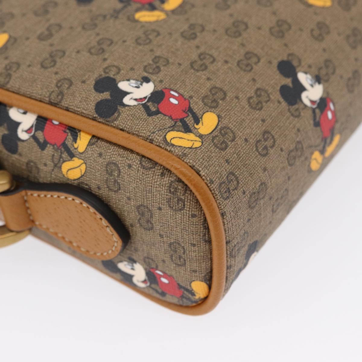 GUCCI Micro GG Supreme Disney Shoulder Bag PVC Beige Gold 602536 Auth 171854SAM
