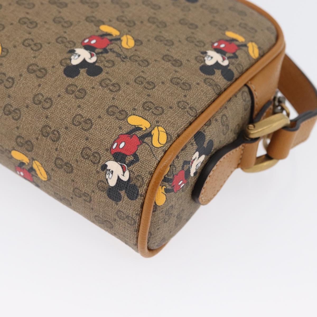 GUCCI Micro GG Supreme Disney Shoulder Bag PVC Beige Gold 602536 Auth 171854SAM