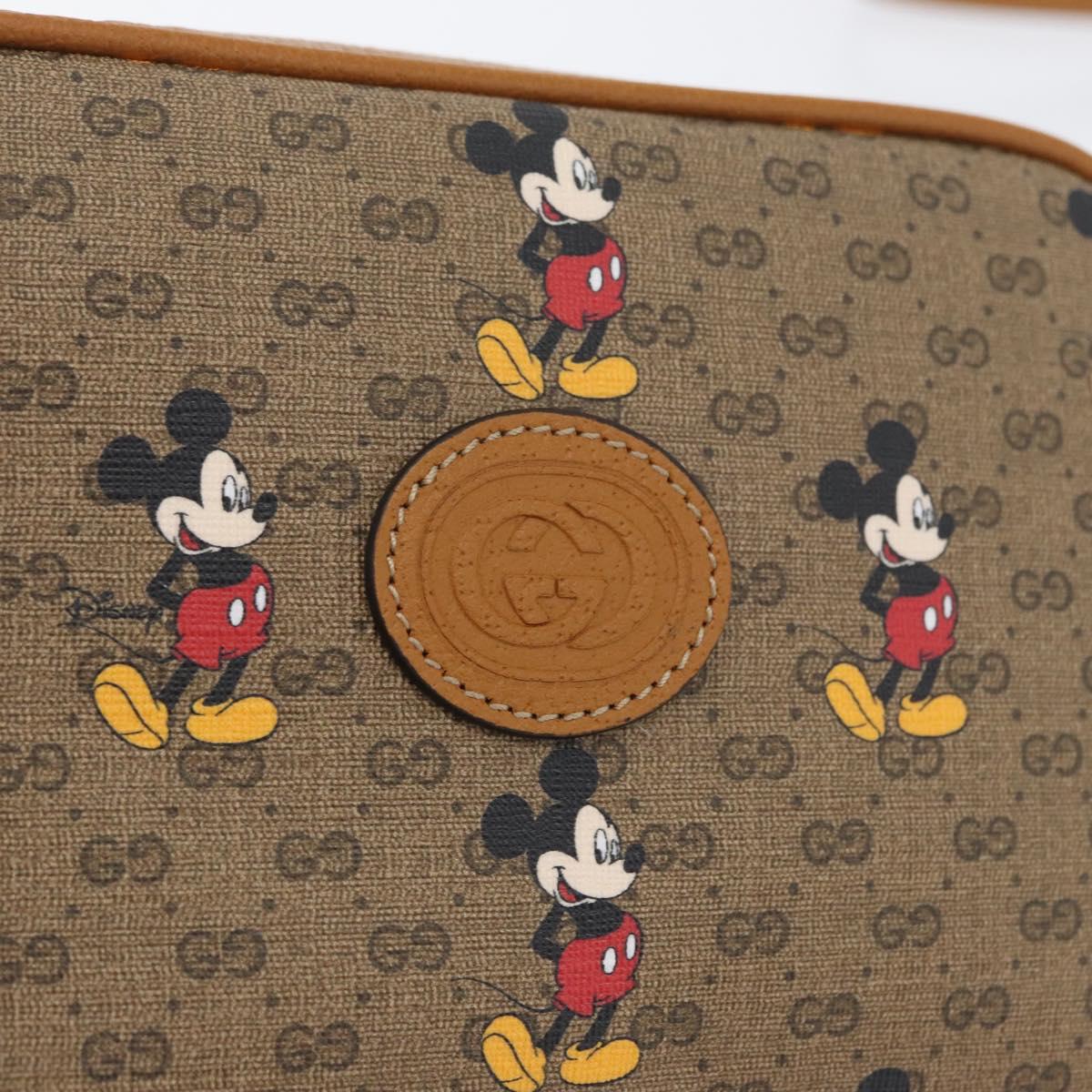 GUCCI Micro GG Supreme Disney Shoulder Bag PVC Beige Gold 602536 Auth 171854SAM