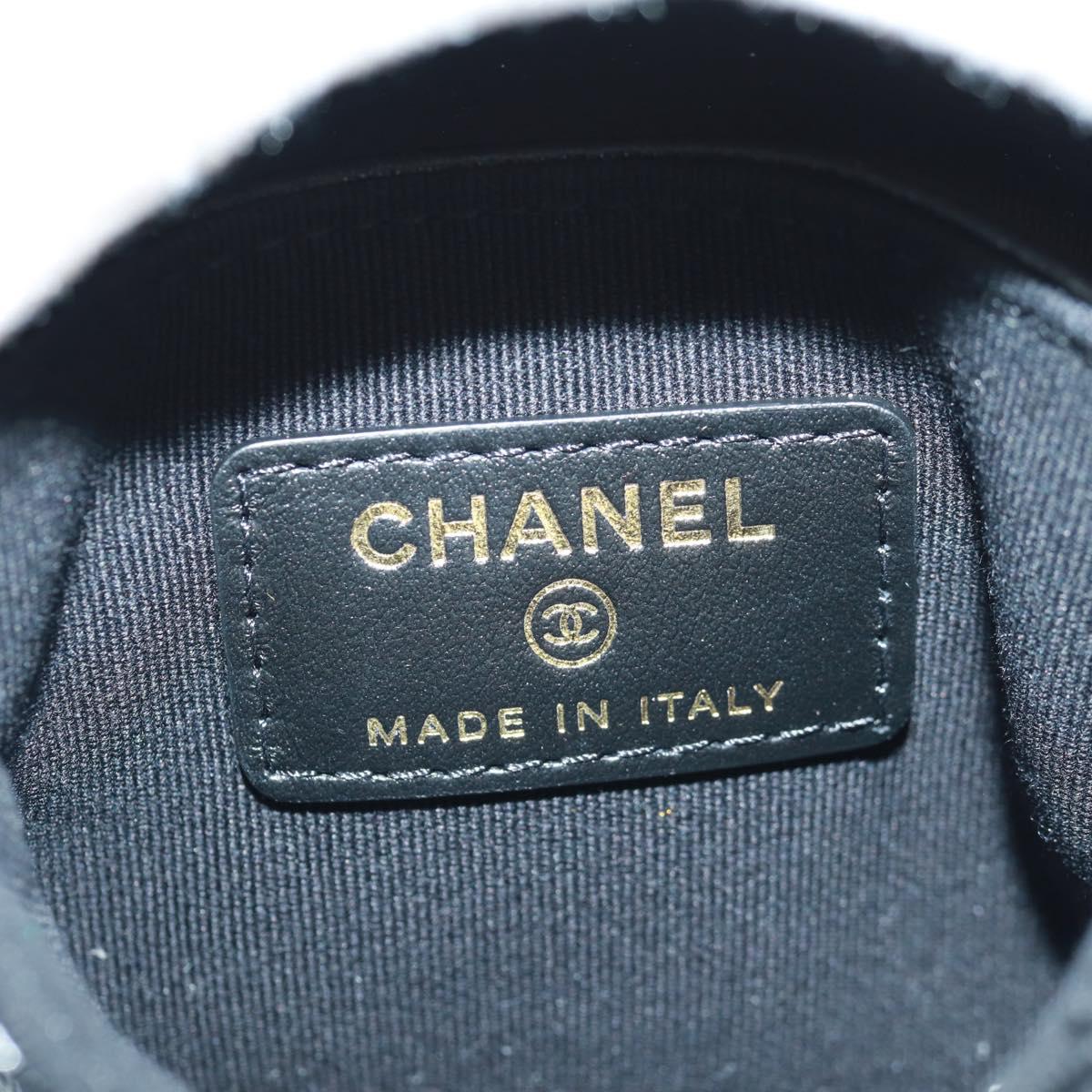CHANEL Matelasse Pouch Leather Black Gold CC Auth 171856SAM