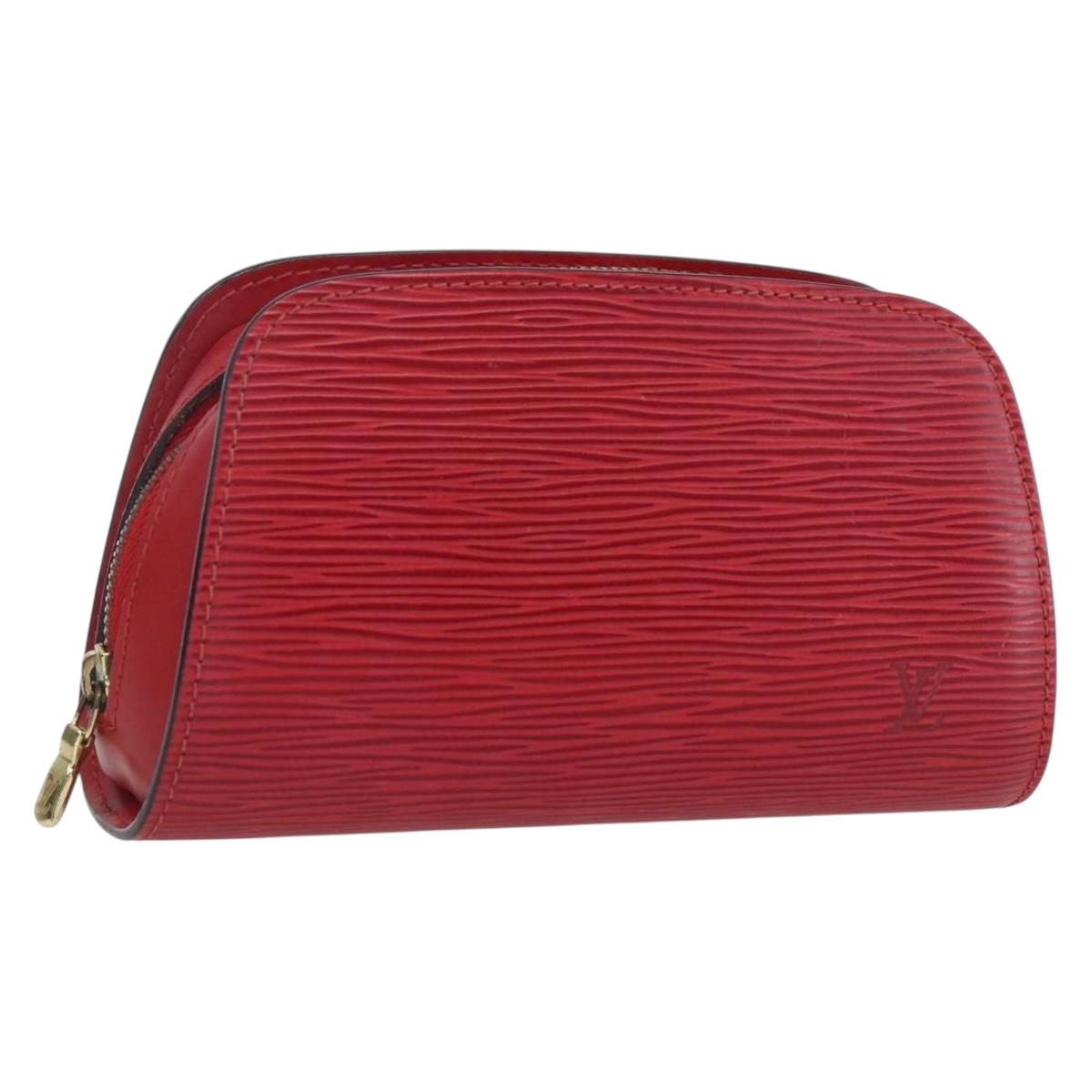 LOUIS VUITTON Epi Dauphine PM Pouch Castilian Red M48447 LV Auth 171867