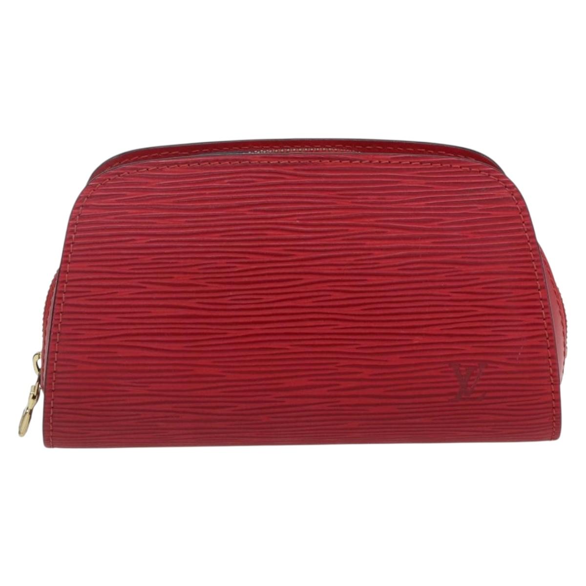 LOUIS VUITTON Epi Dauphine PM Pouch Castilian Red M48447 LV Auth 171867