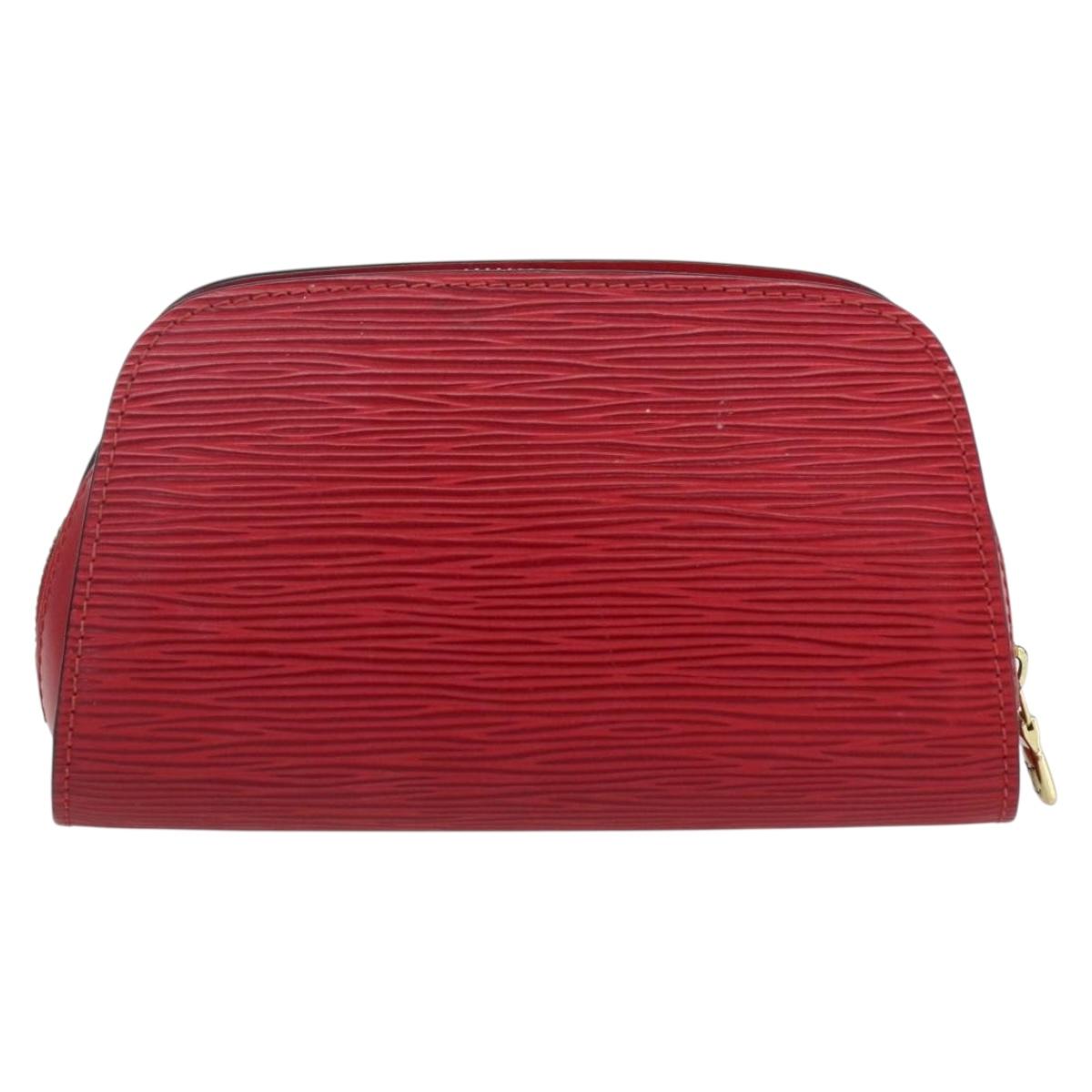 LOUIS VUITTON Epi Dauphine PM Pouch Castilian Red M48447 LV Auth 171867