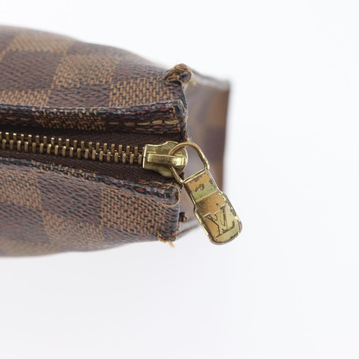 LOUIS VUITTON Damier Ebene Poche Toilette 26 Pouch N47543 LV Auth 171870