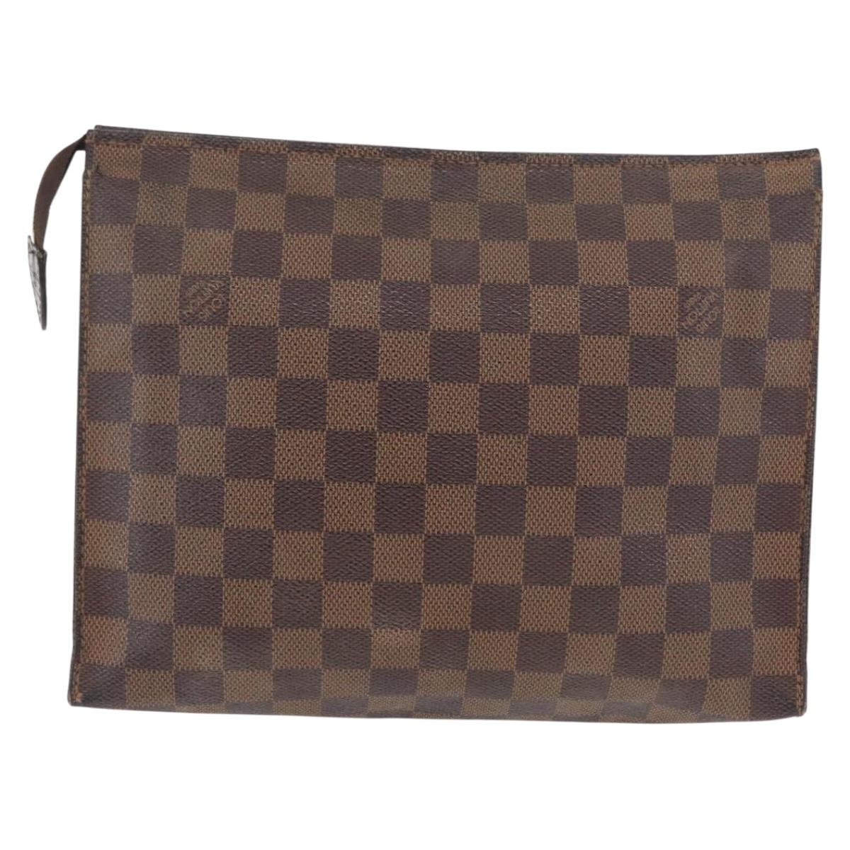 LOUIS VUITTON Damier Ebene Poche Toilette 26 Pouch N47543 LV Auth 171870
