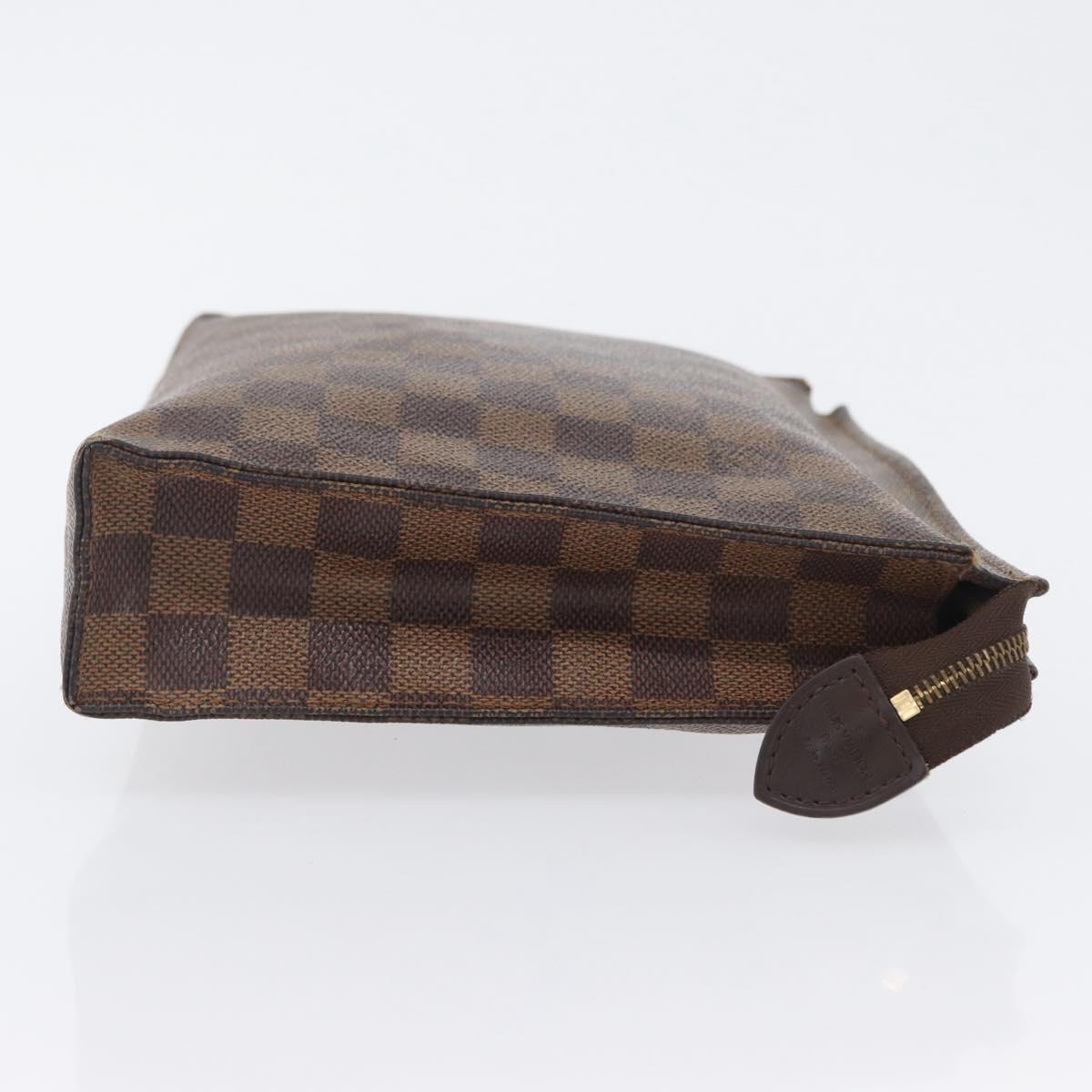 LOUIS VUITTON Damier Ebene Poche Toilette 26 Pouch N47543 LV Auth 171870