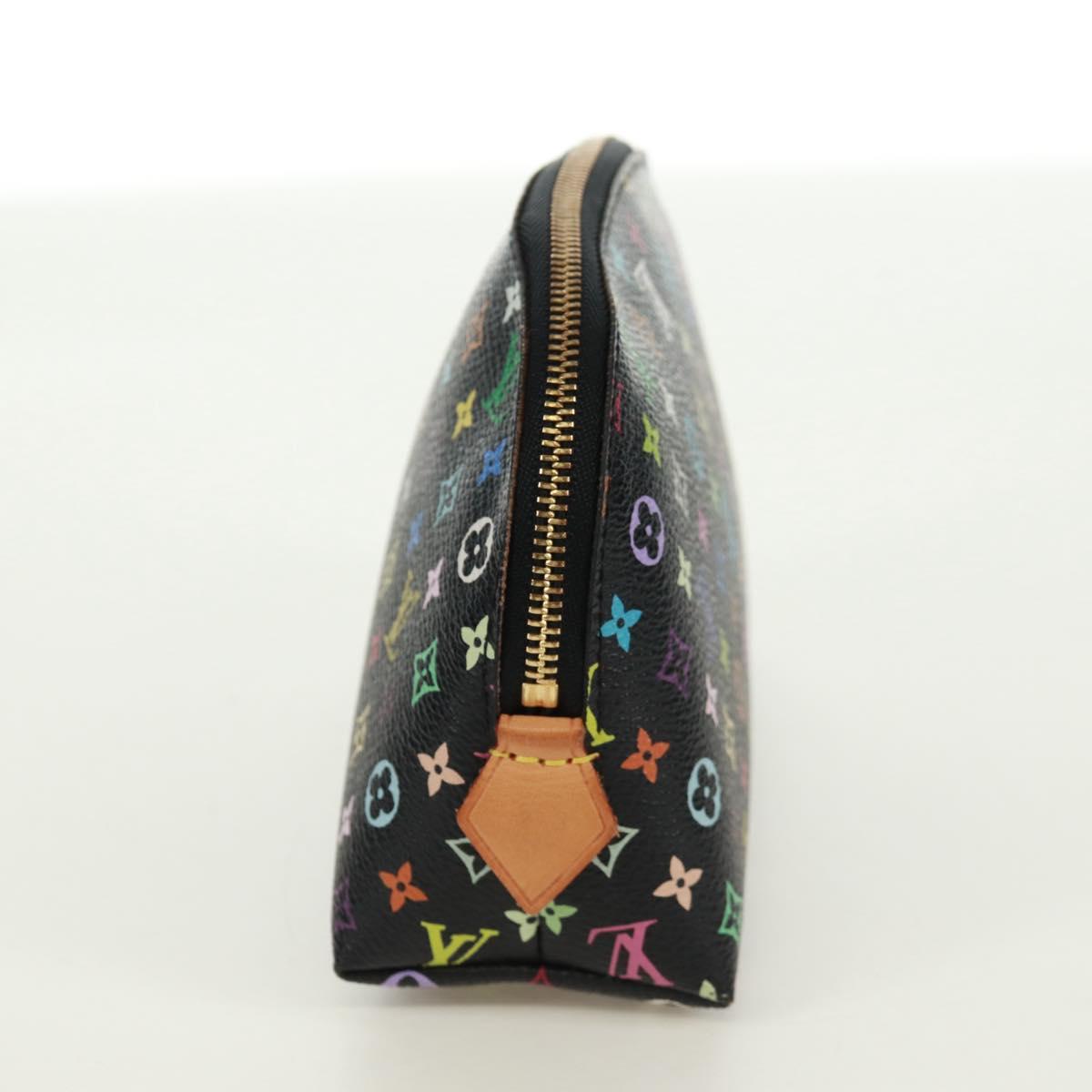 LOUIS VUITTON Multicolor Pochette Cosmetic Pouch Black M47355 LV Auth 171882V