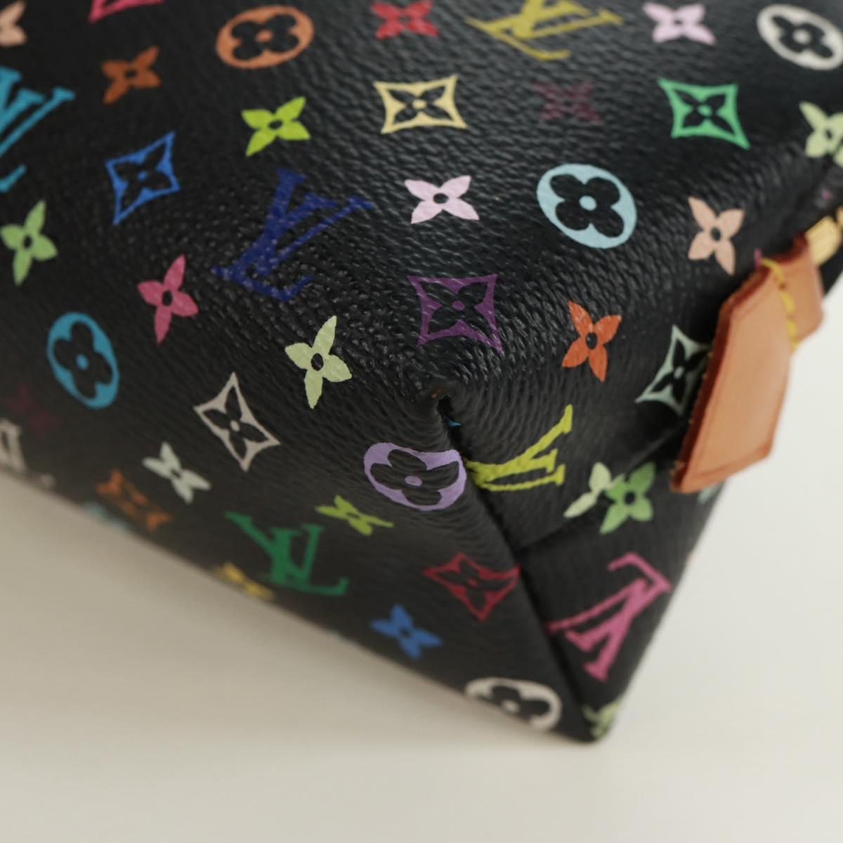 LOUIS VUITTON Multicolor Pochette Cosmetic Pouch Black M47355 LV Auth 171882V