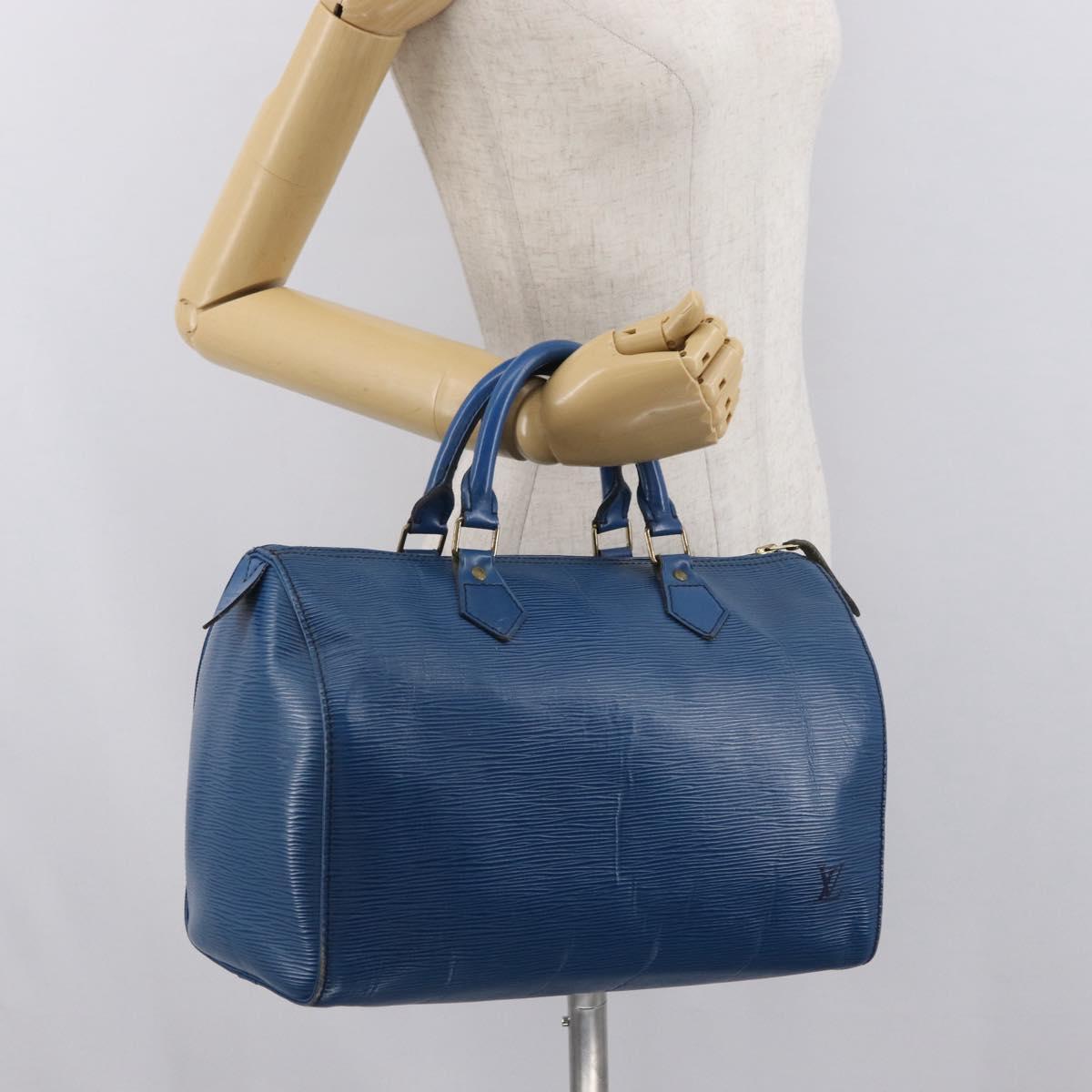 LOUIS VUITTON Epi Speedy 30 Hand Bag Toledo Blue M43005 LV Auth 171891