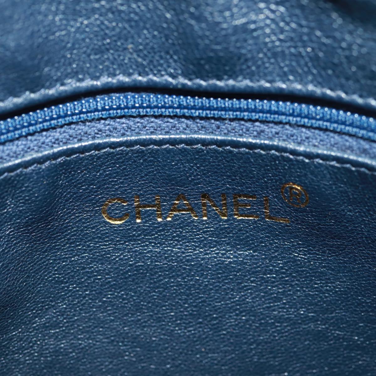 CHANEL Matelasse Shoulder Bag Canvas Navy Gold CC Auth 171908V