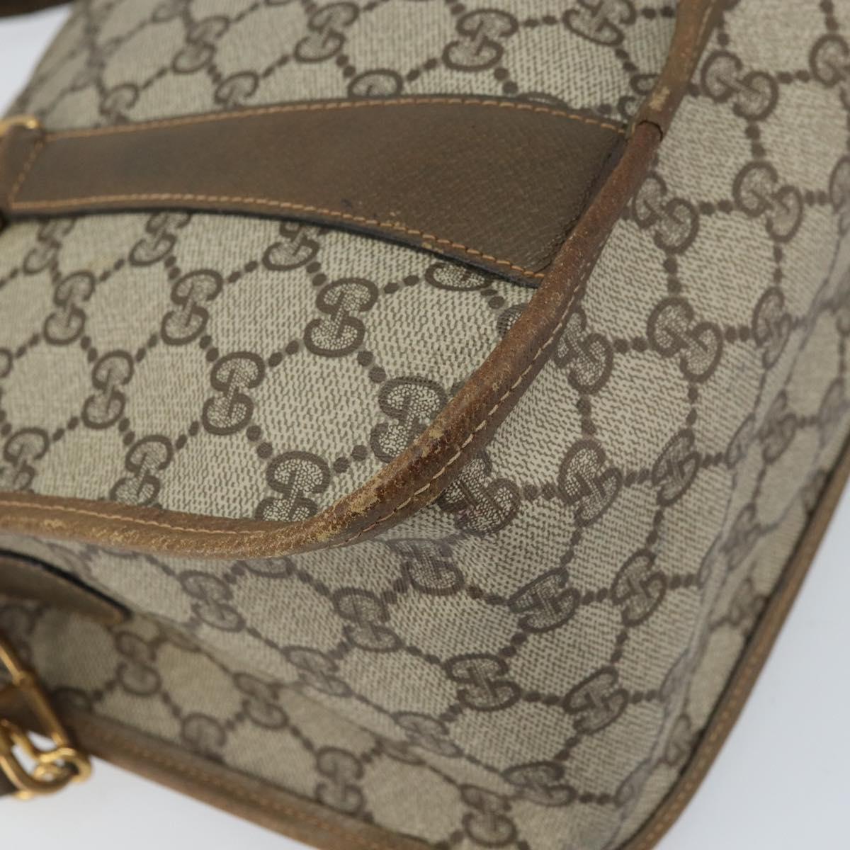 GUCCI GG Supreme Web Sherry Line Tote Bag PVC Beige Gold 41 02 039 Auth 171911