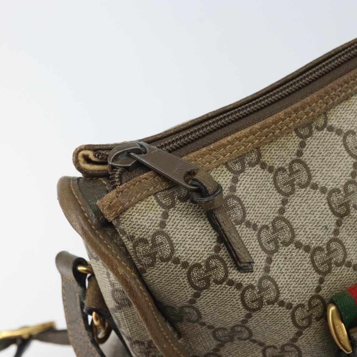 GUCCI GG Supreme Web Sherry Line Tote Bag PVC Beige Gold 41 02 039 Auth 171911