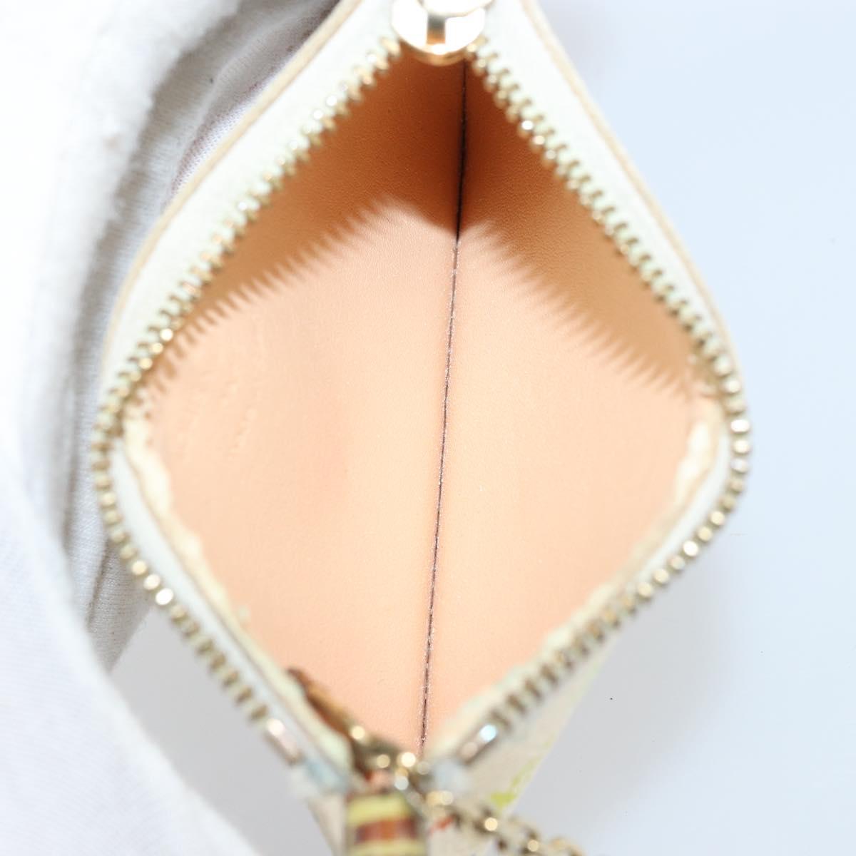LOUIS VUITTON Monogram Multicolor Pochette Cles Purse White M92655 Auth 171918