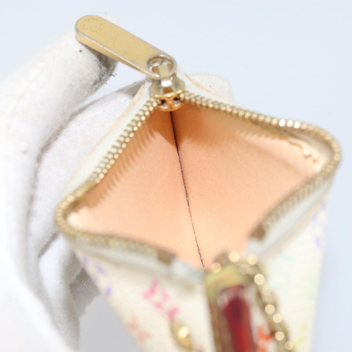 LOUIS VUITTON Monogram Multicolor Pochette Cles Purse White M92655 Auth 171918