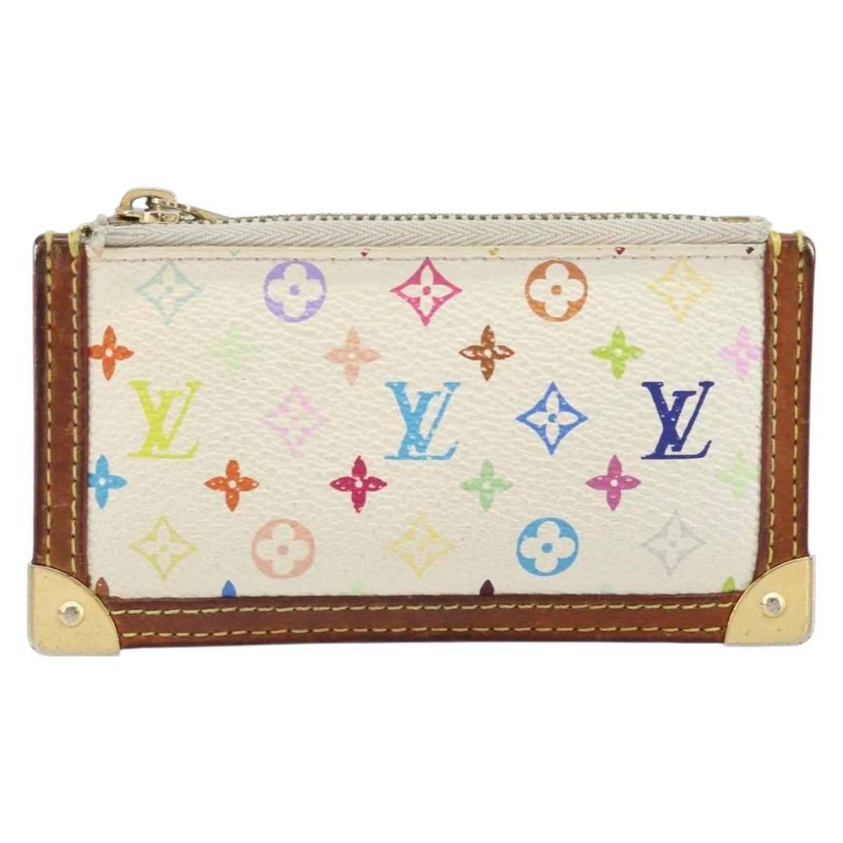 LOUIS VUITTON Monogram Multicolor Pochette Cles Purse White M92655 Auth 171918