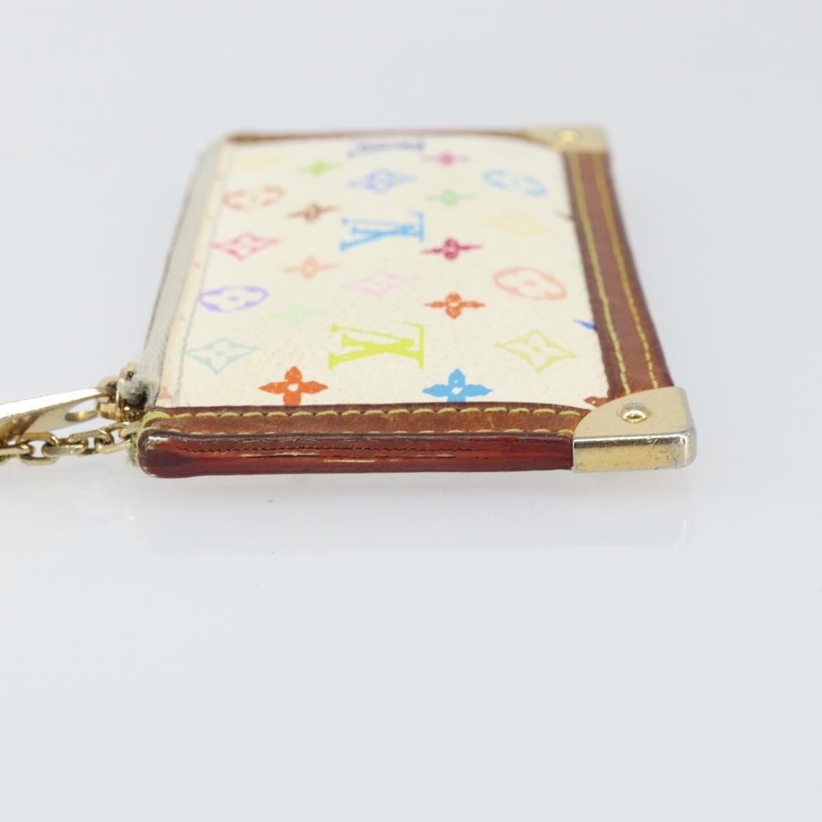 LOUIS VUITTON Monogram Multicolor Pochette Cles Purse White M92655 Auth 171918