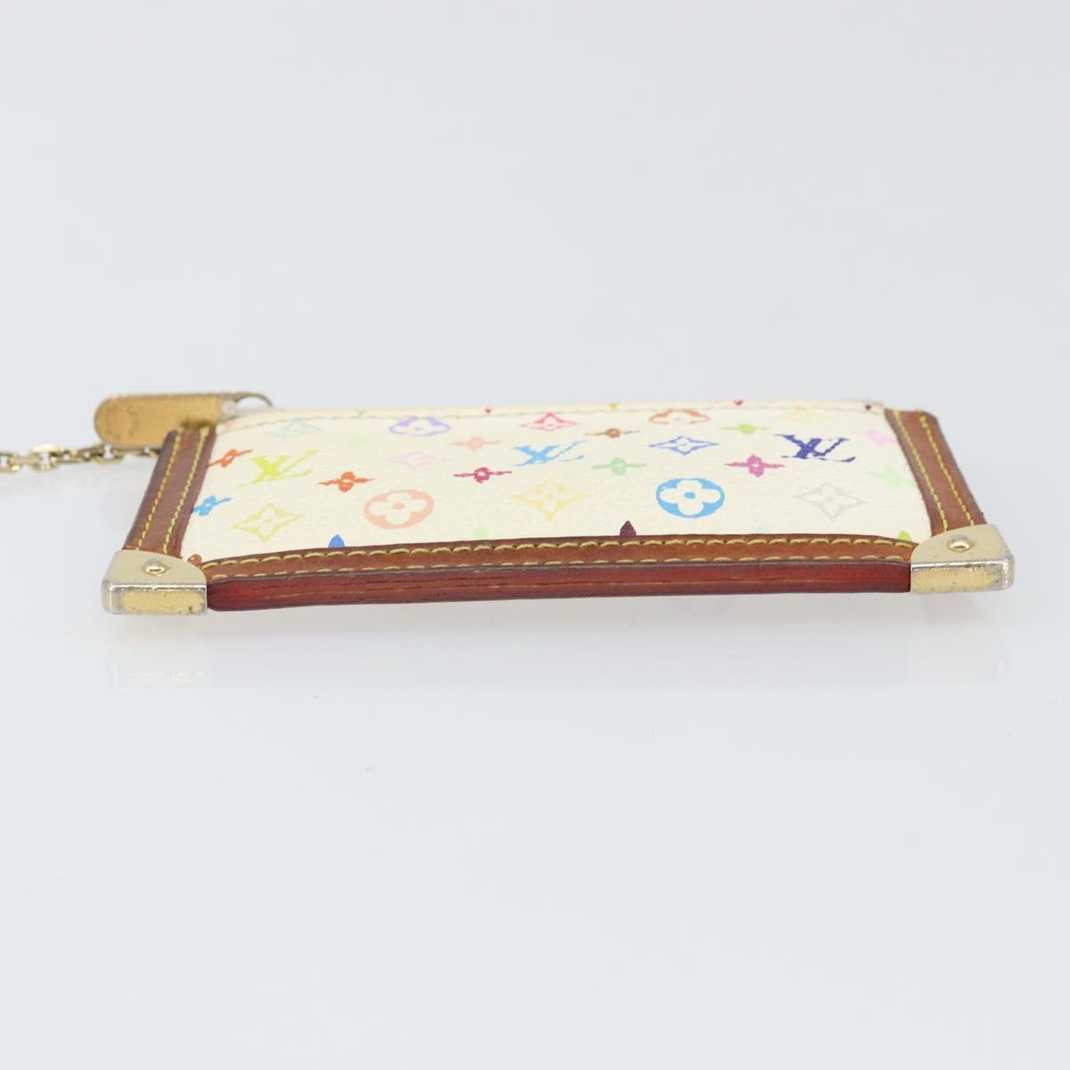LOUIS VUITTON Monogram Multicolor Pochette Cles Purse White M92655 Auth 171918
