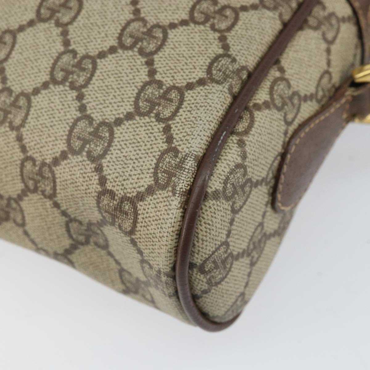 GUCCI GG Supreme Web Sherry Line Bag PVC Beige Gold 001 44 6655 Auth 171924