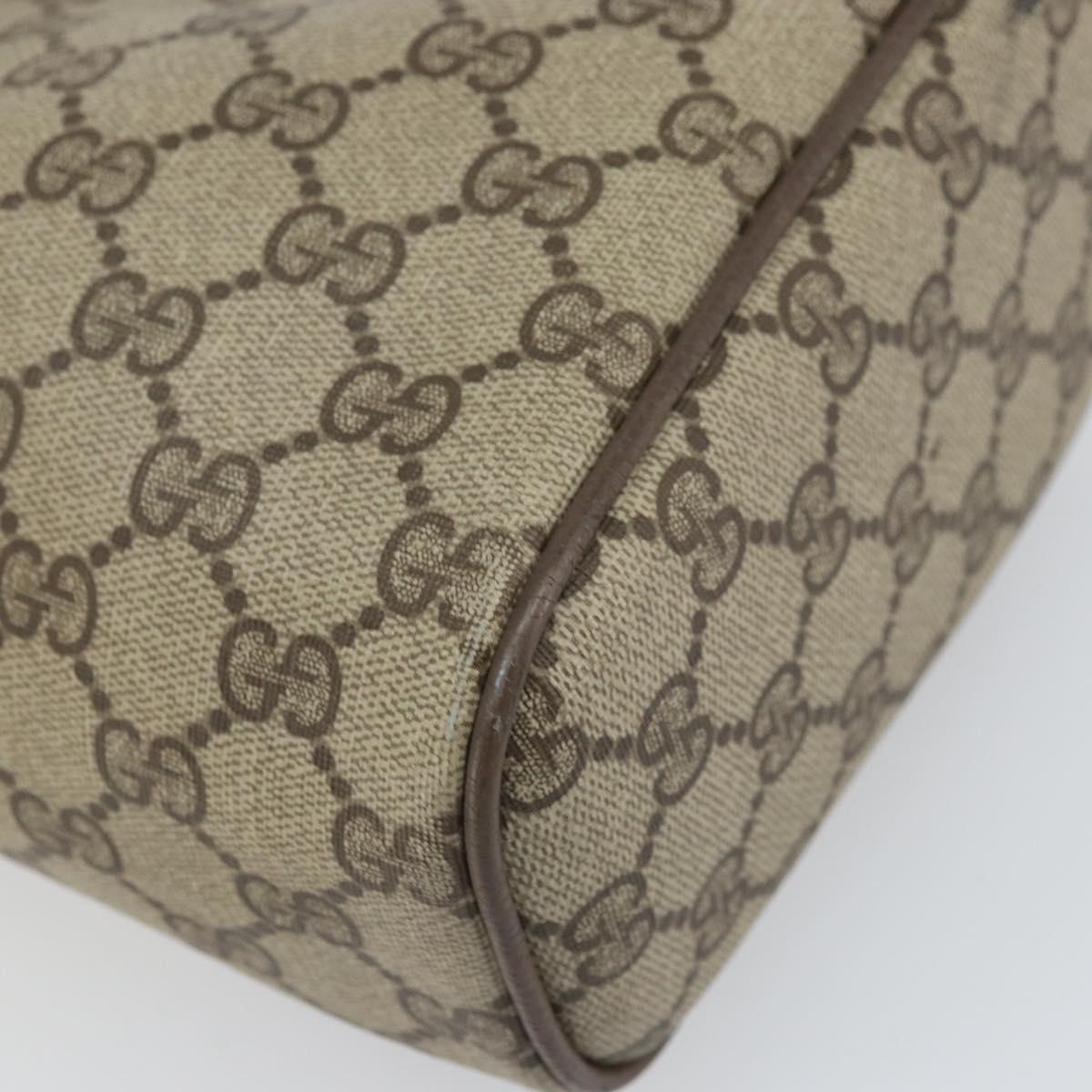 GUCCI GG Supreme Web Sherry Line Clutch Bag PVC Beige Gold 89 02 017 Auth 171925