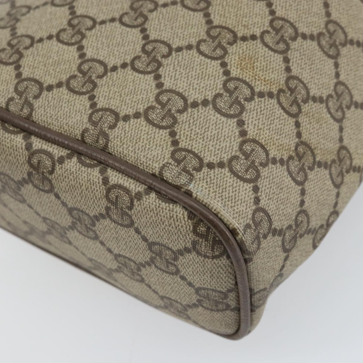 GUCCI GG Supreme Web Sherry Line Clutch Bag PVC Beige Gold 89 02 017 Auth 171925