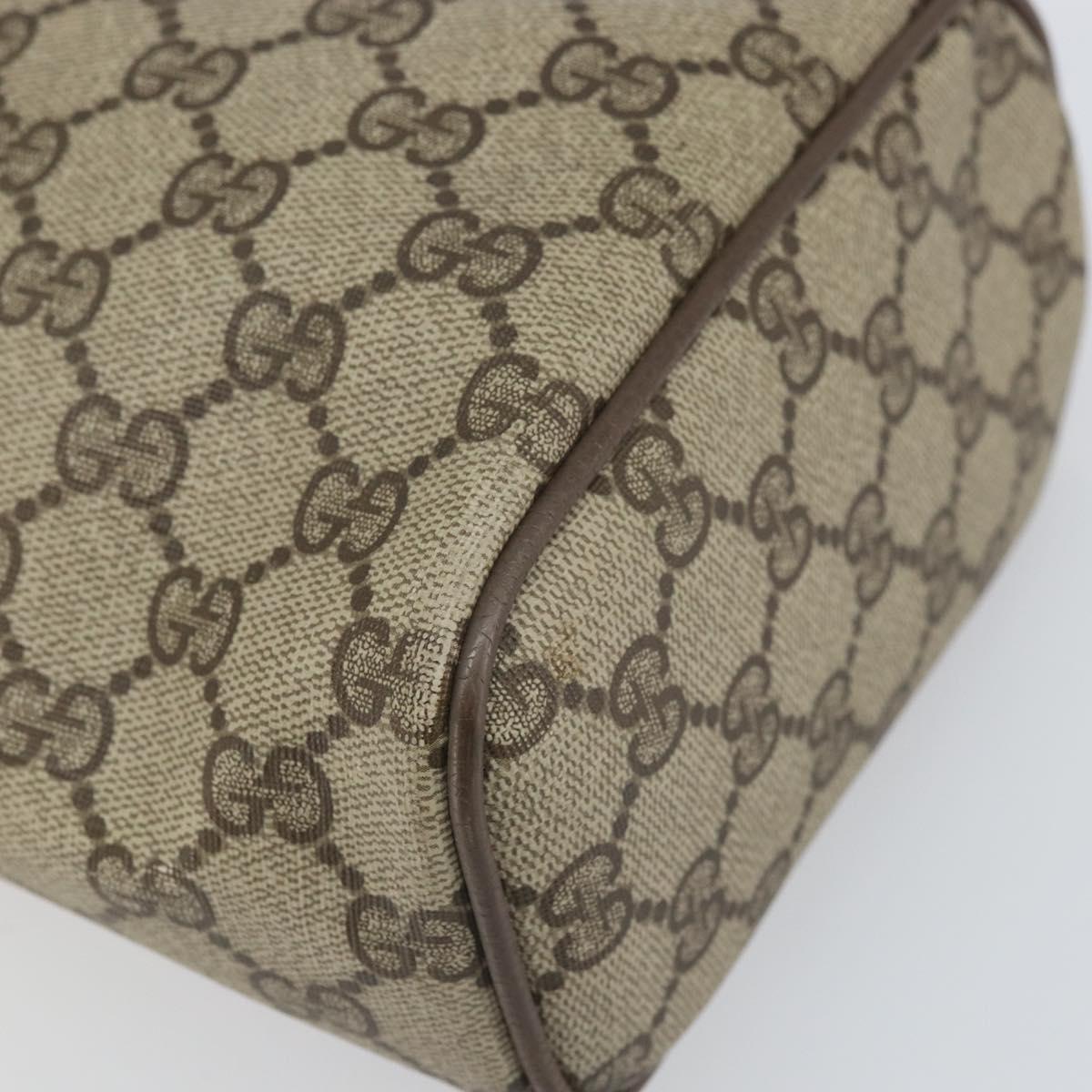 GUCCI GG Supreme Web Sherry Line Clutch Bag PVC Beige Gold 89 02 017 Auth 171925