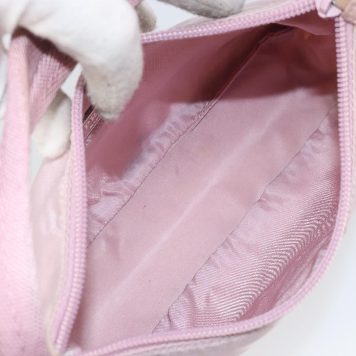 PRADA Hand Pouch Nylon Pink Auth 171934