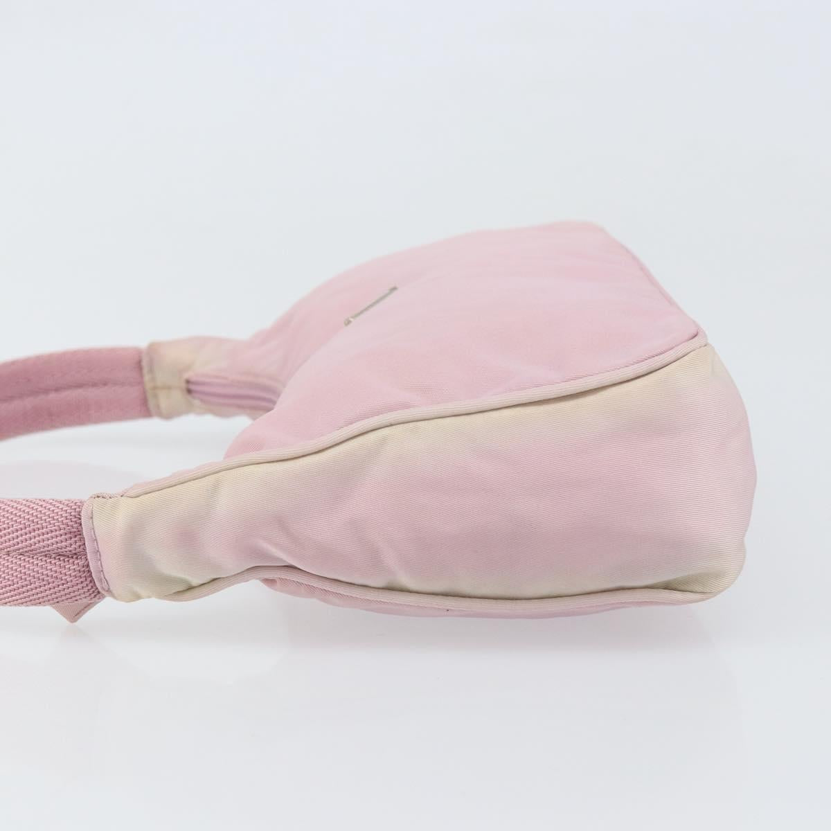 PRADA Hand Pouch Nylon Pink Auth 171934
