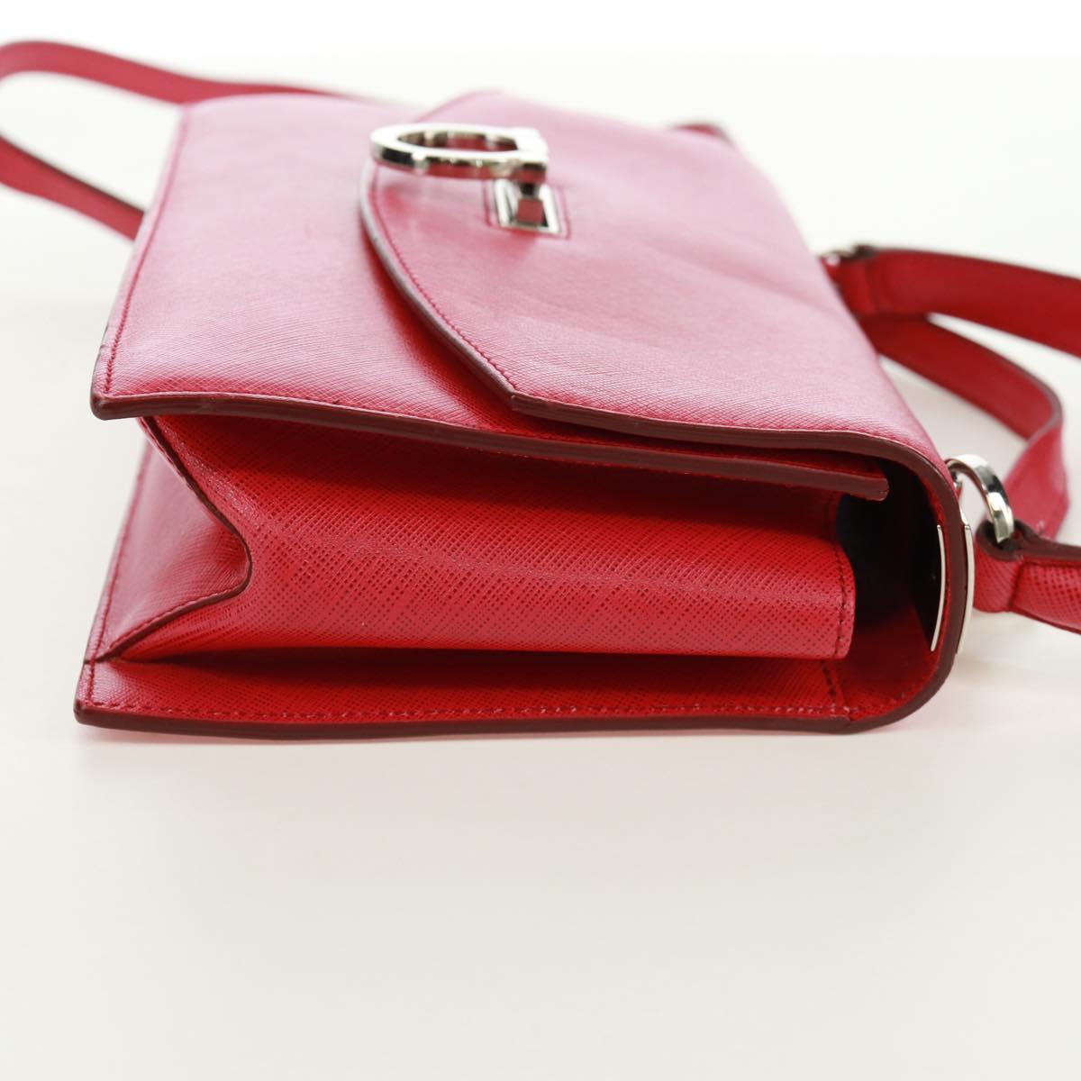 Salvatore Ferragamo Gancini Hand Bag Leather 2way Pink Silver Auth 171936V