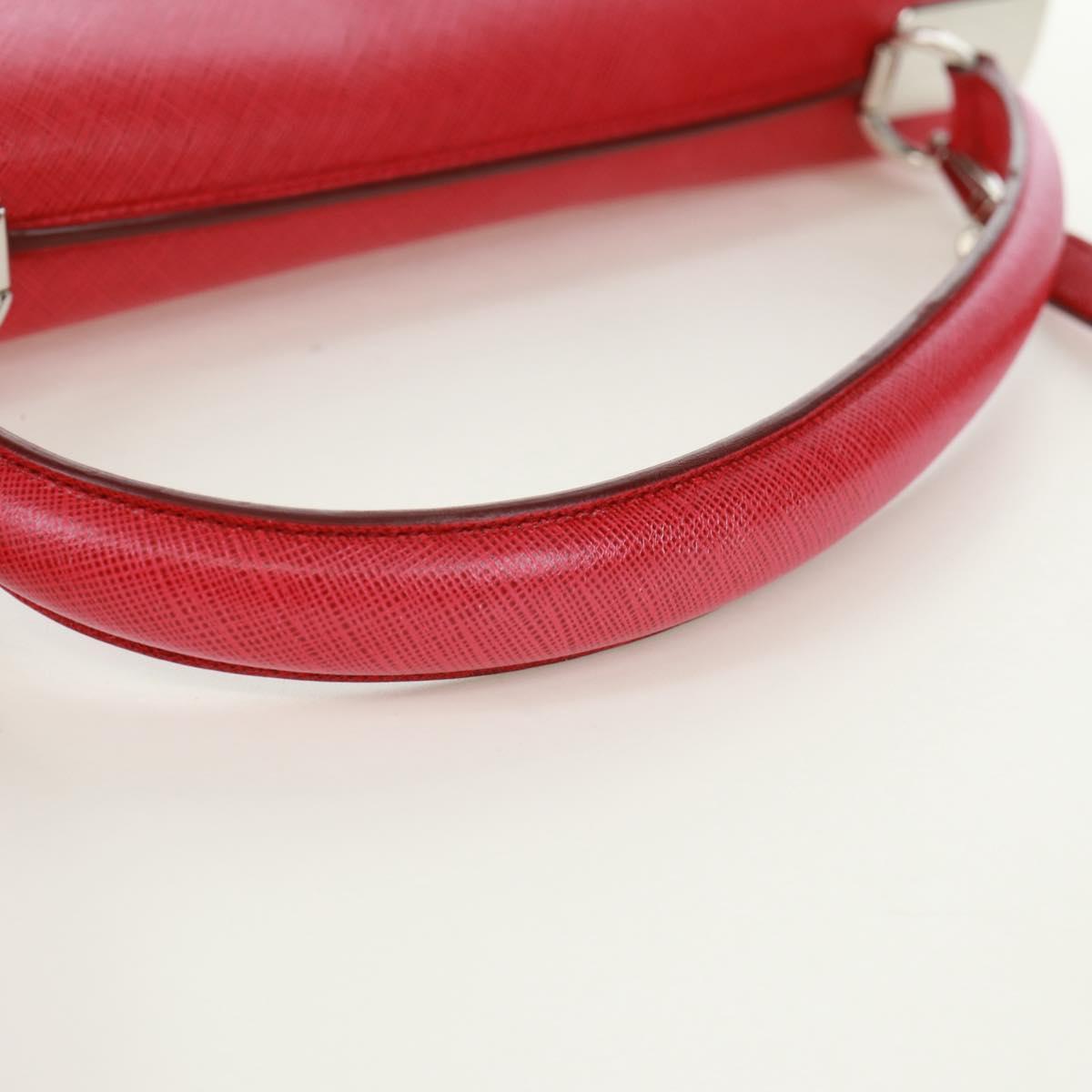 Salvatore Ferragamo Gancini Hand Bag Leather 2way Pink Silver Auth 171936V