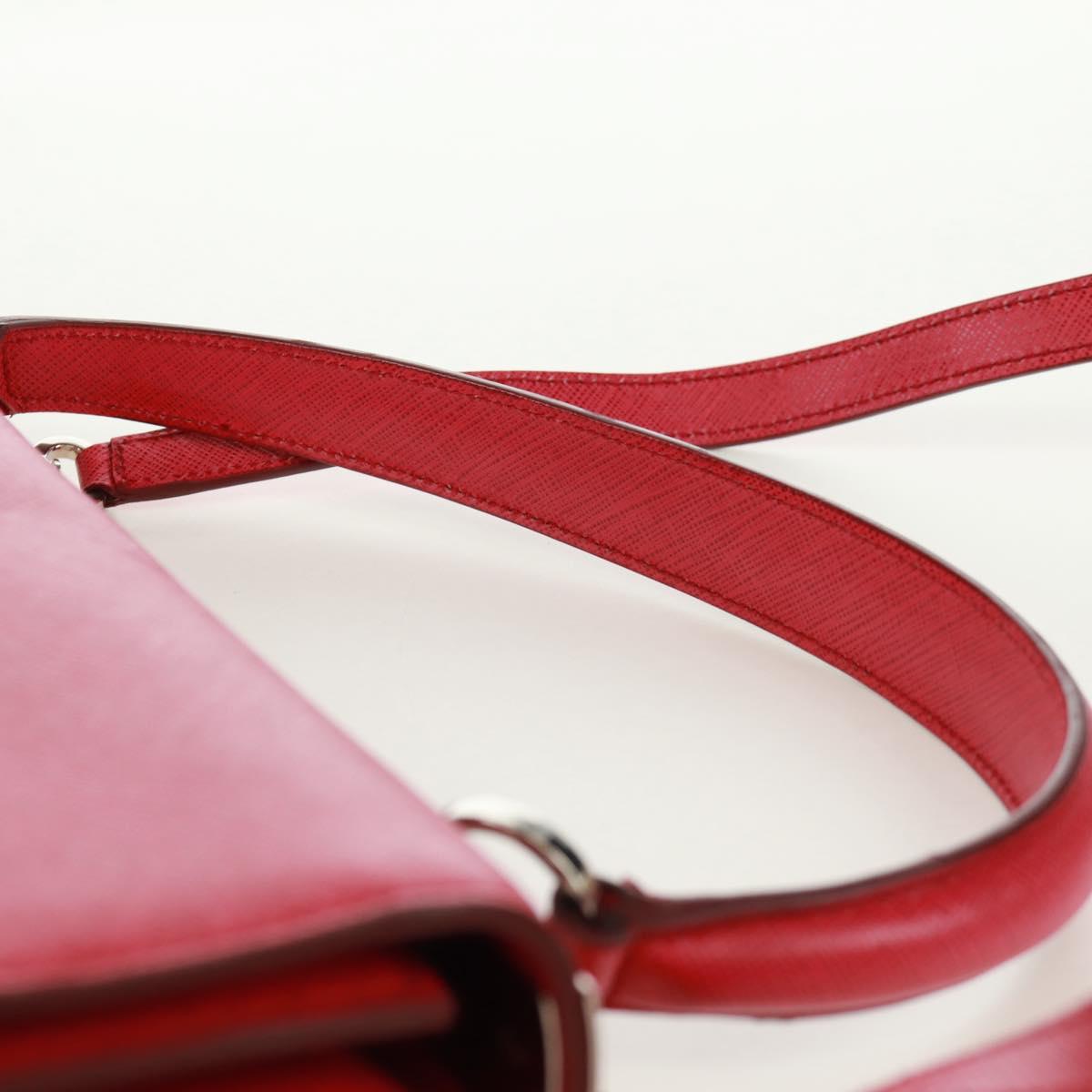 Salvatore Ferragamo Gancini Hand Bag Leather 2way Pink Silver Auth 171936V
