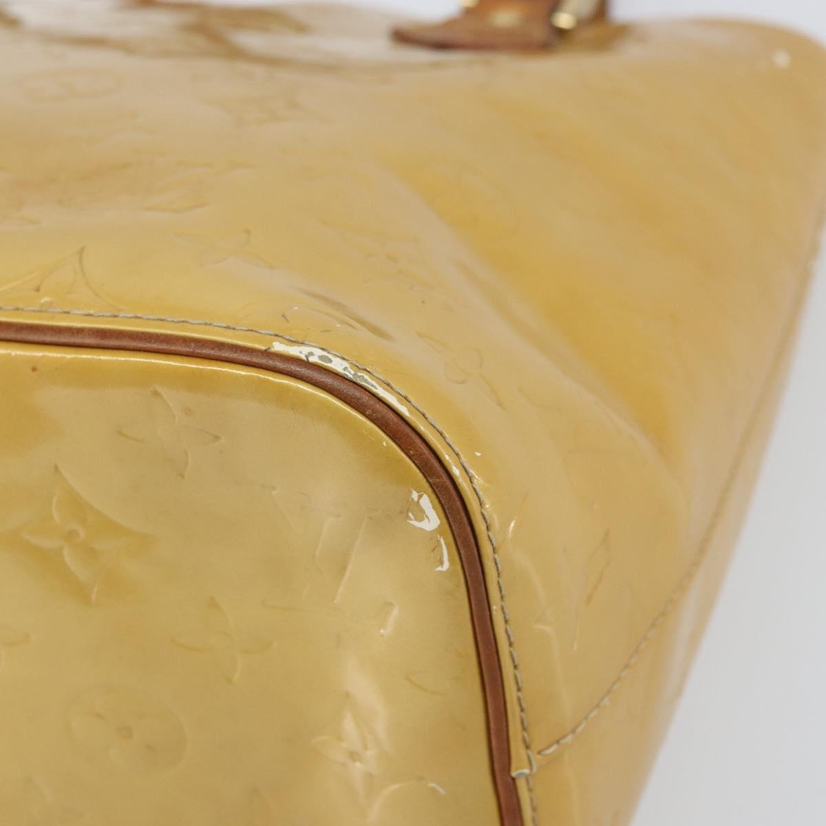 LOUIS VUITTON Monogram Vernis Houston Hand Bag Beige M91004 LV Auth 171942