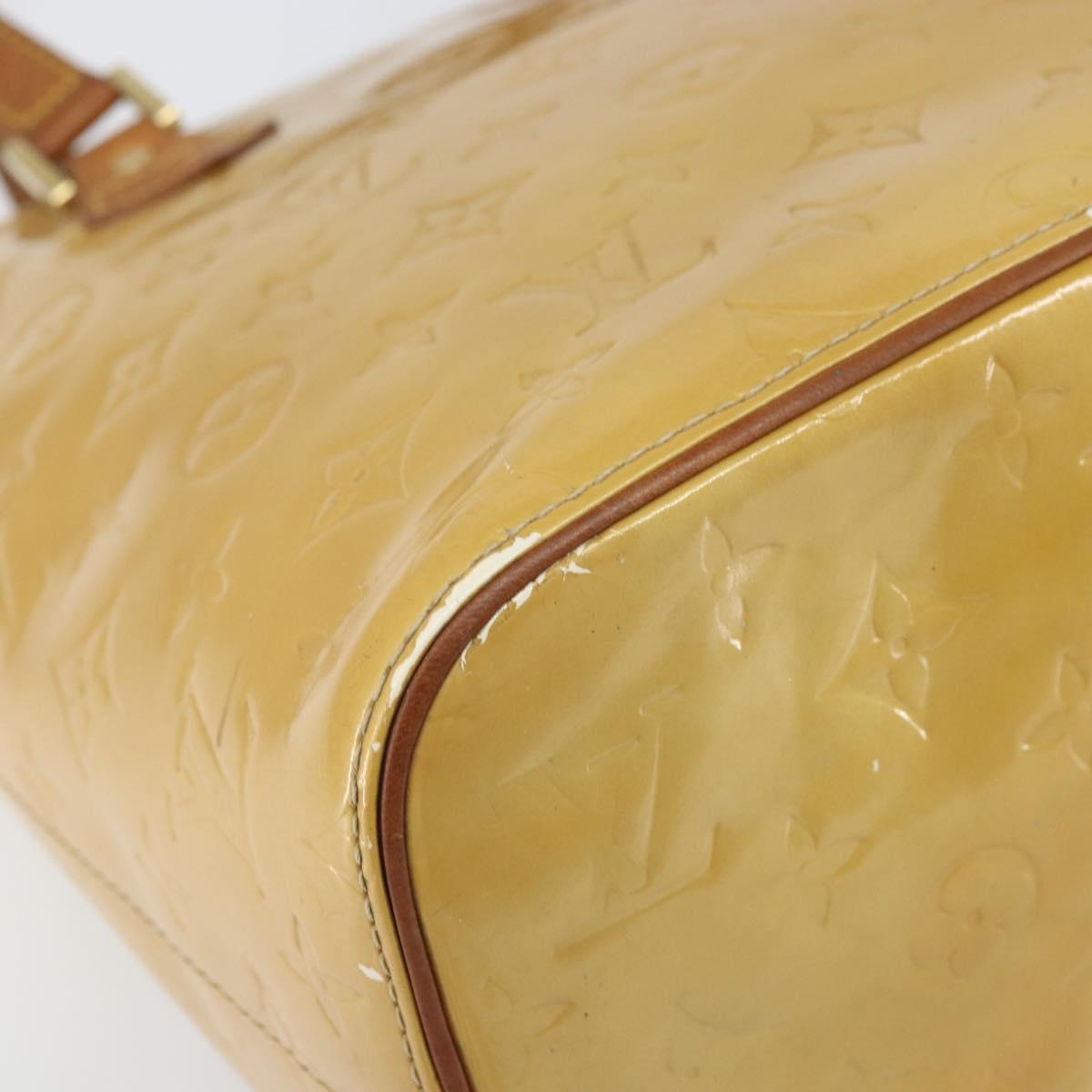 LOUIS VUITTON Monogram Vernis Houston Hand Bag Beige M91004 LV Auth 171942