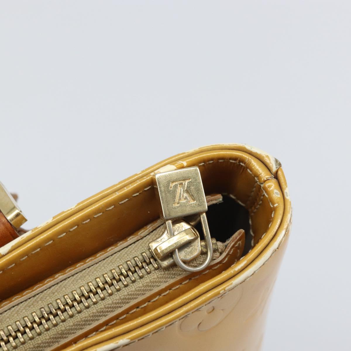 LOUIS VUITTON Monogram Vernis Houston Hand Bag Beige M91004 LV Auth 171942