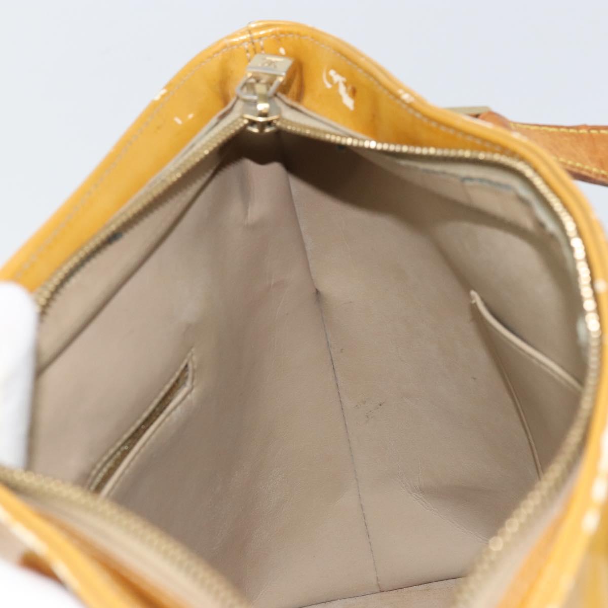 LOUIS VUITTON Monogram Vernis Houston Hand Bag Beige M91004 LV Auth 171942