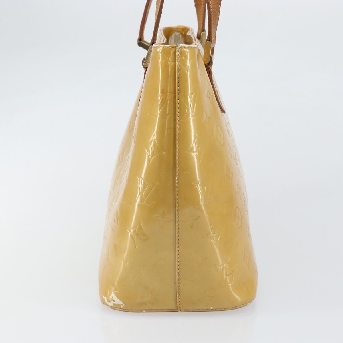 LOUIS VUITTON Monogram Vernis Houston Hand Bag Beige M91004 LV Auth 171942