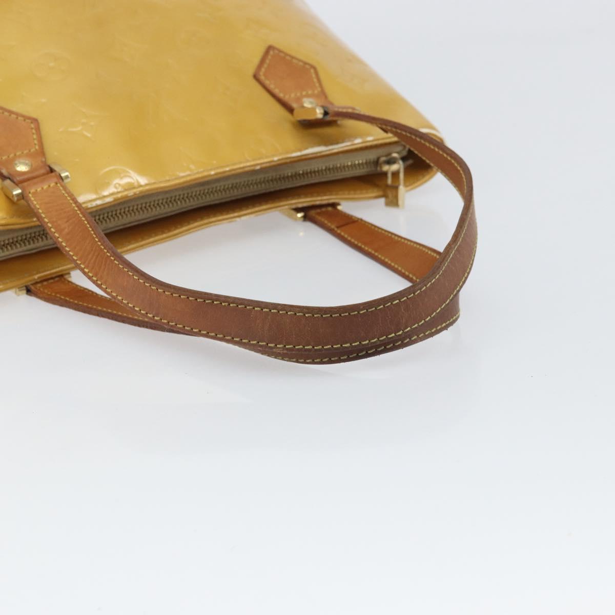 LOUIS VUITTON Monogram Vernis Houston Hand Bag Beige M91004 LV Auth 171942