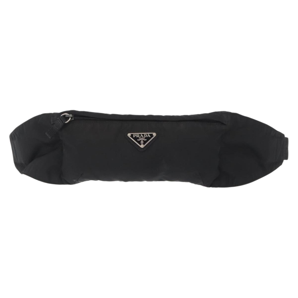 PRADA Waist bag Nylon Black Auth 171943