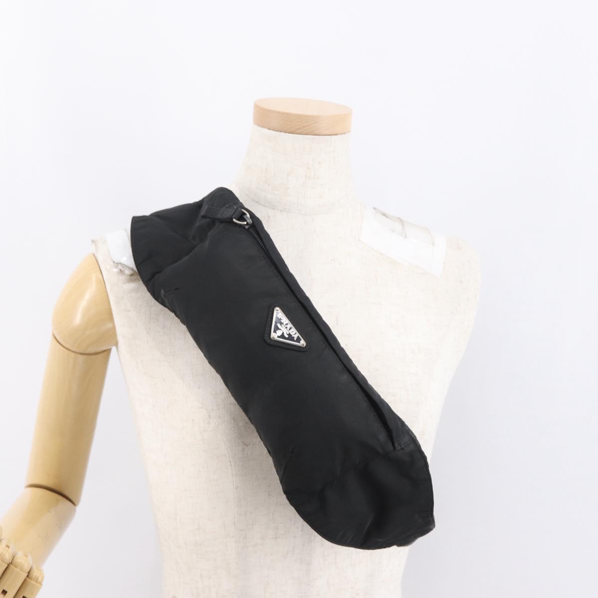 PRADA Waist bag Nylon Black Auth 171943