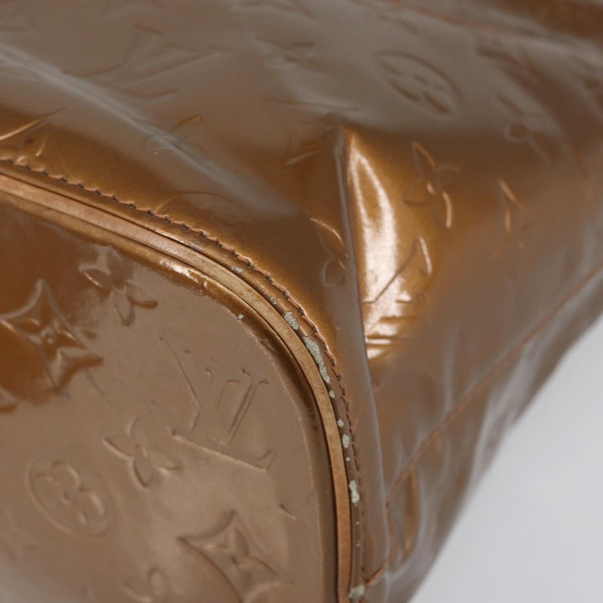 LOUIS VUITTON Monogram Vernis Houston Hand Bag Bronze M91122 LV Auth 171944
