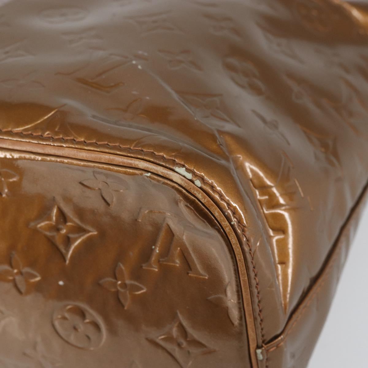 LOUIS VUITTON Monogram Vernis Houston Hand Bag Bronze M91122 LV Auth 171944